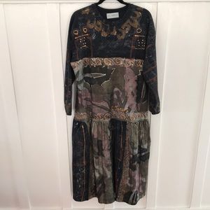 V.C. Torias Wearable Art Oversized Dress hand painted art to wear 90s Vintage